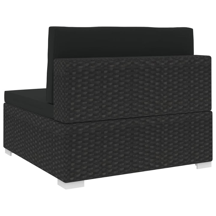 midtermodul til havesofa med hynder polyrattan sort