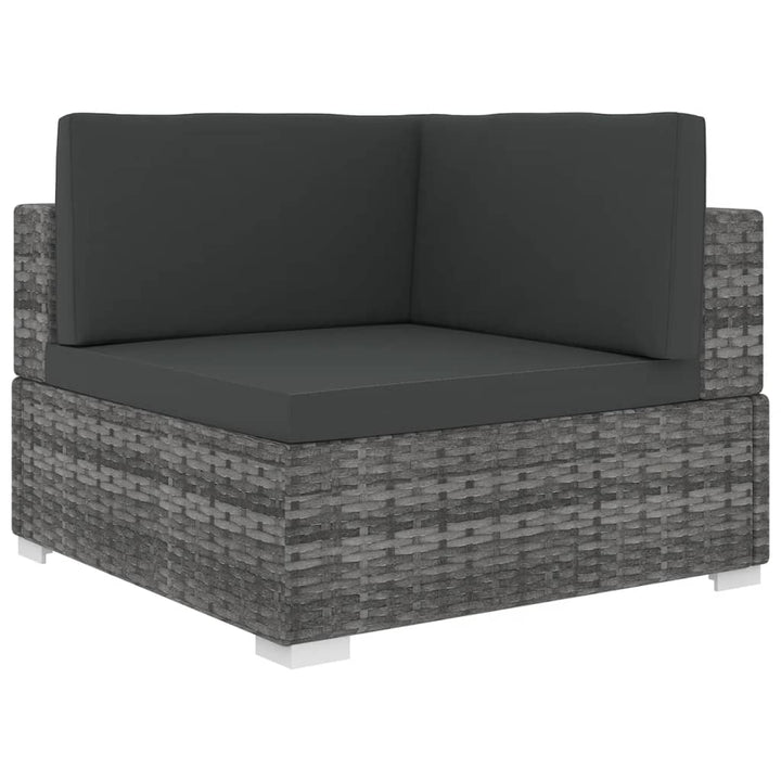 hjørnemodul til havesofa med hynder polyrattan grå