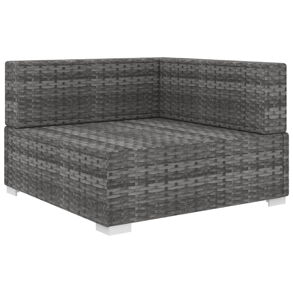 hjørnemodul til havesofa med hynder polyrattan grå
