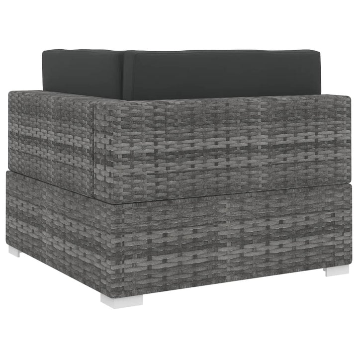 hjørnemodul til havesofa med hynder polyrattan grå