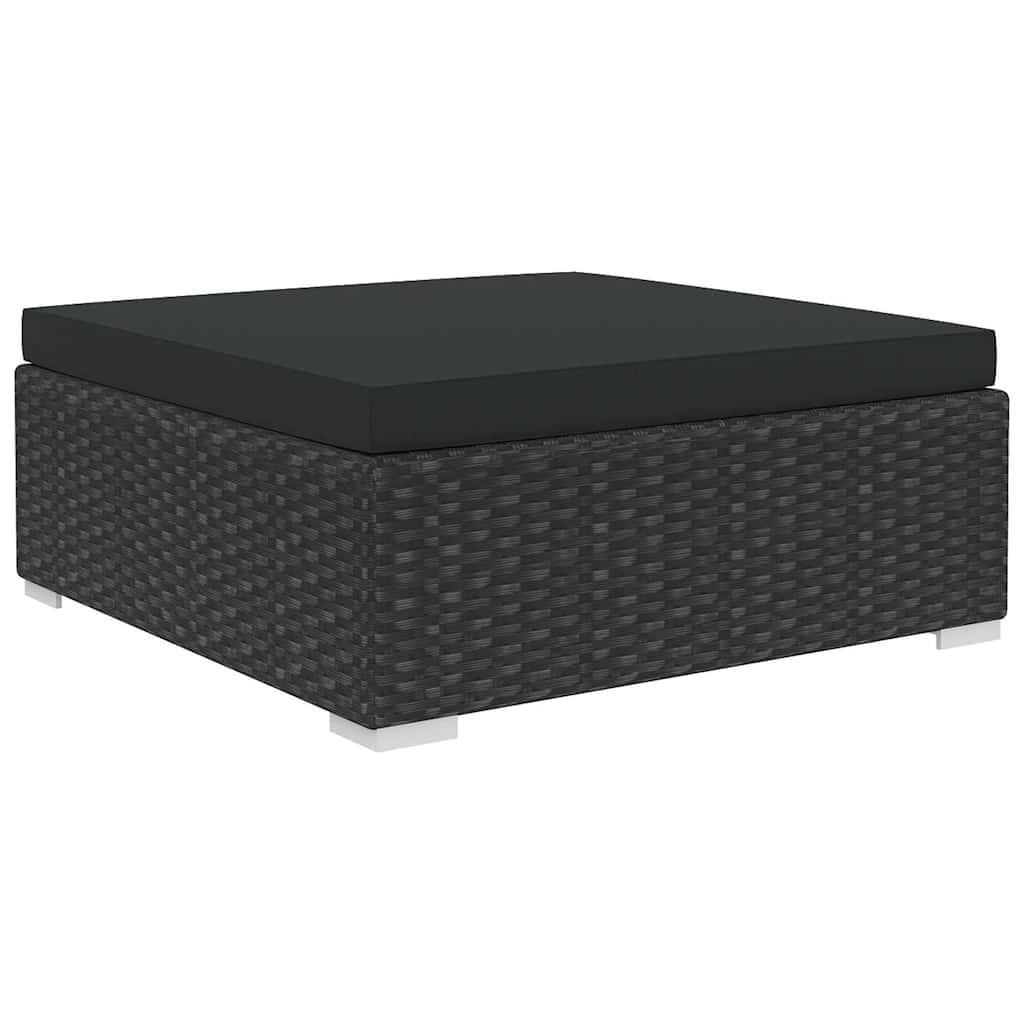 loungesæt til haven 8 dele med hynder polyrattan sort