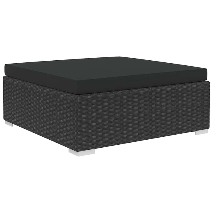loungesæt til haven 8 dele med hynder polyrattan sort