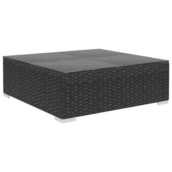 loungesæt til haven 8 dele med hynder polyrattan sort