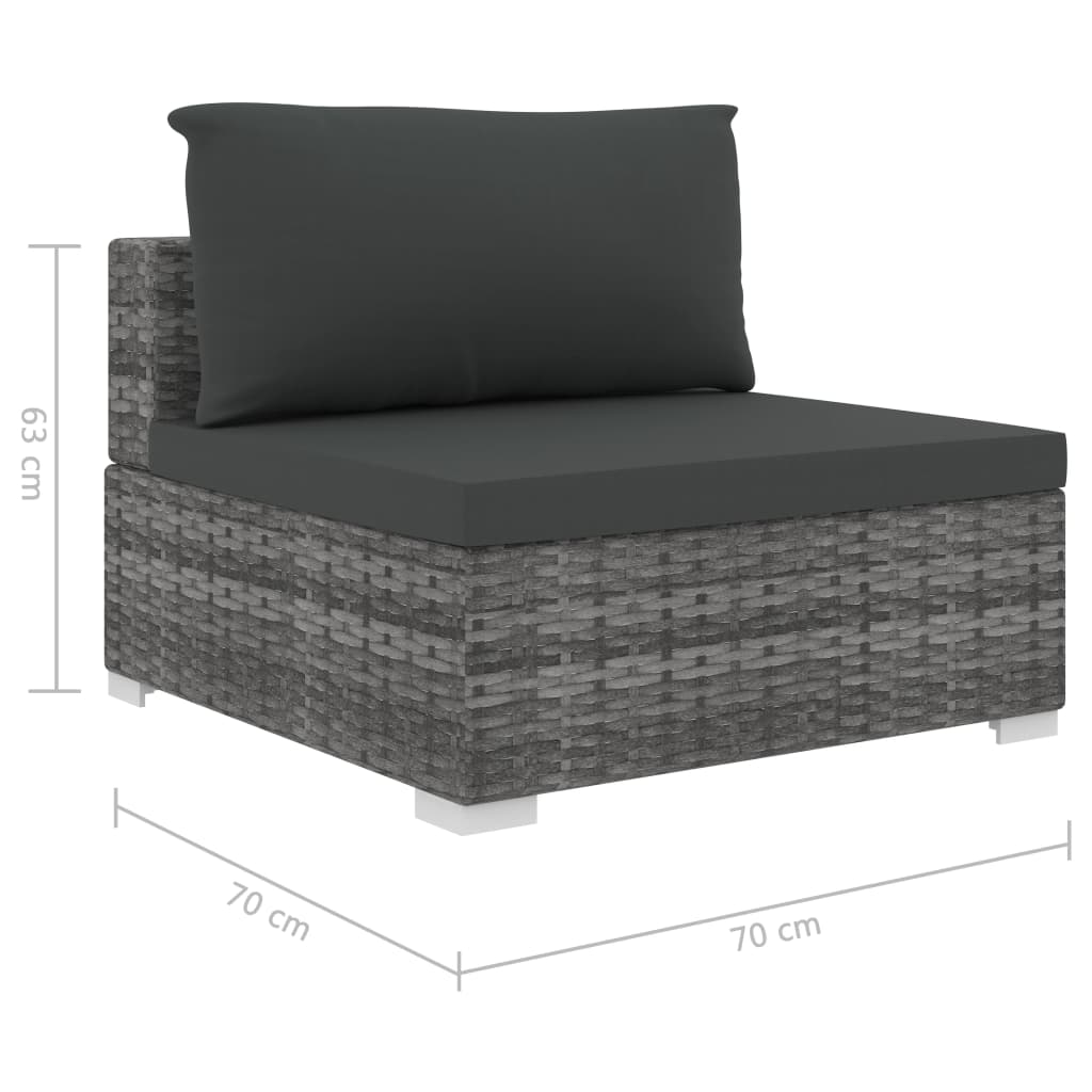 loungesæt til haven 11 dele med hynder polyrattan grå