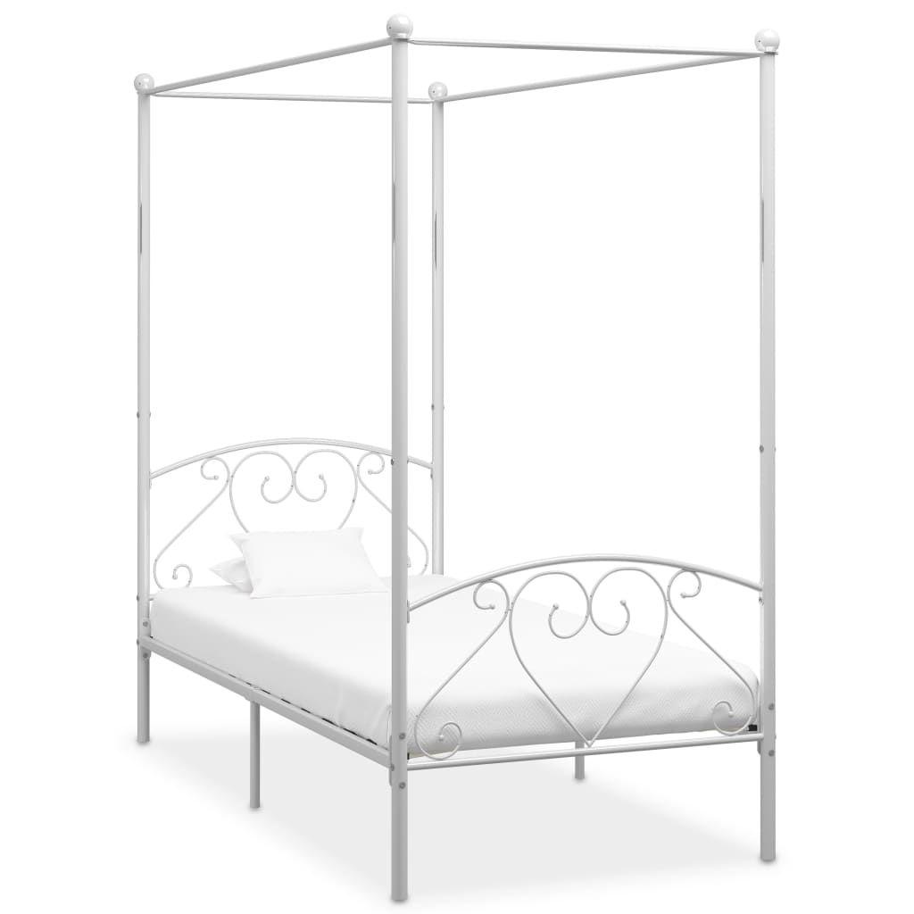 sengestel til himmelseng 90 x 200 cm metal hvid