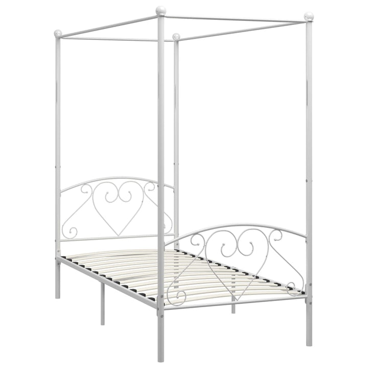 sengestel til himmelseng 90 x 200 cm metal hvid