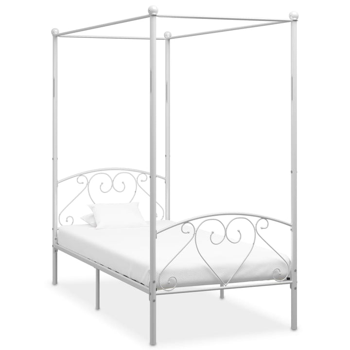 sengestel til himmelseng 100 x 200 cm metal hvid