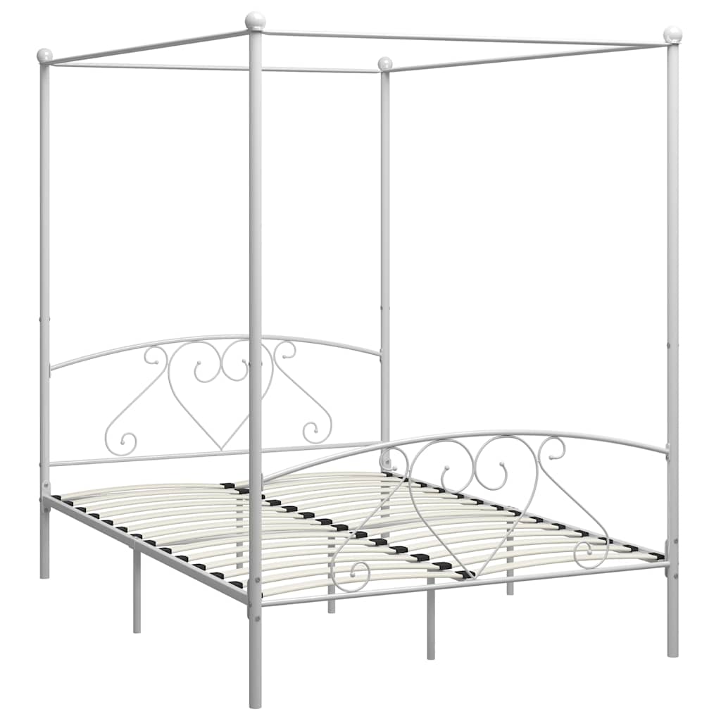 sengestel til himmelseng 140 x 200 cm metal hvid