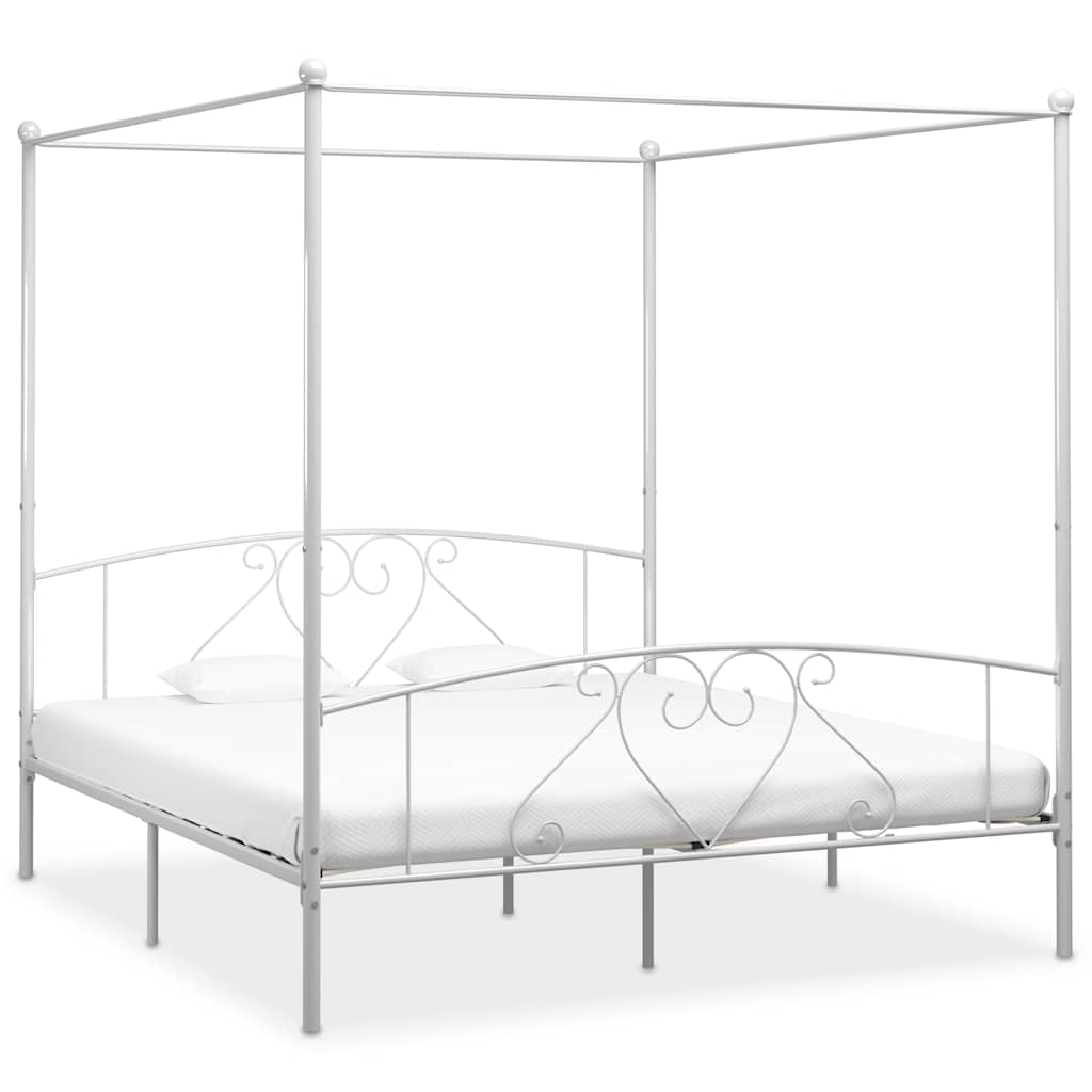 sengestel til himmelseng 180 x 200 cm metal hvid