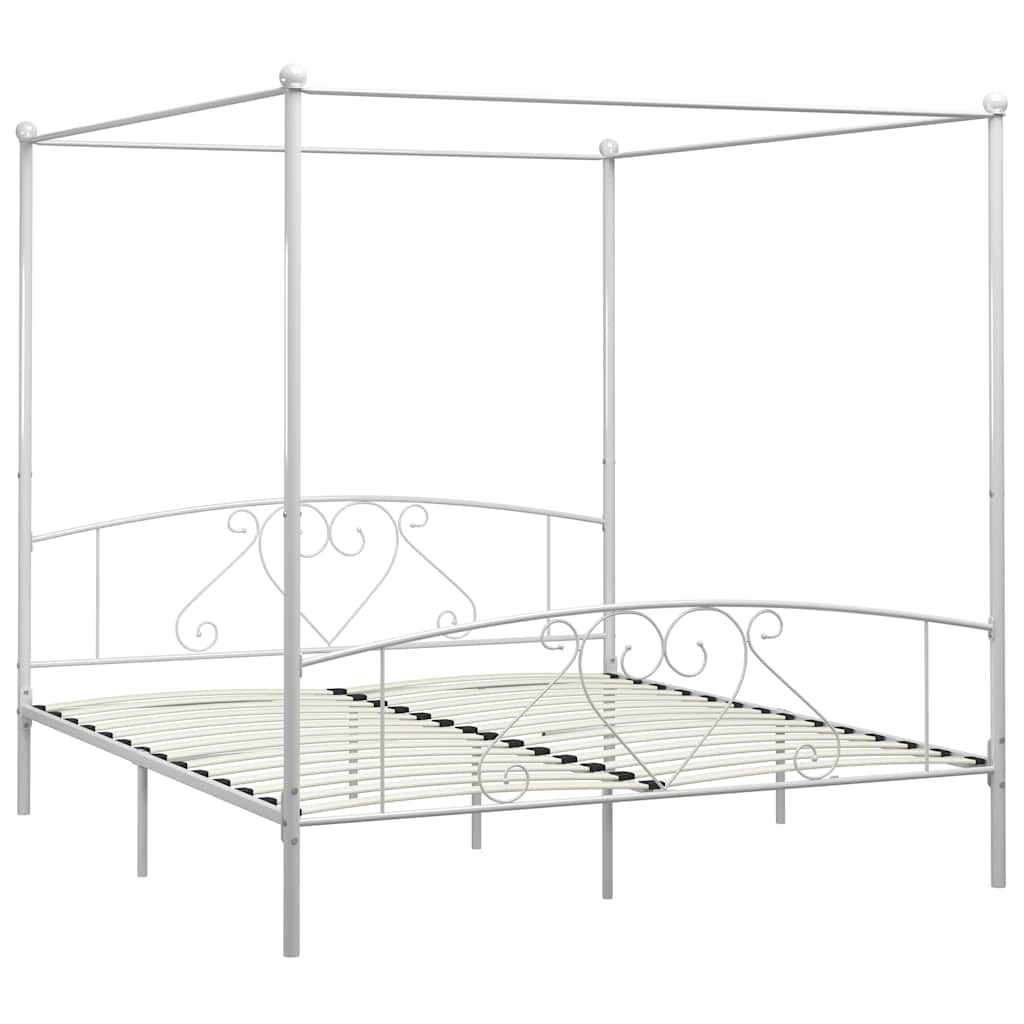 sengestel til himmelseng 180 x 200 cm metal hvid