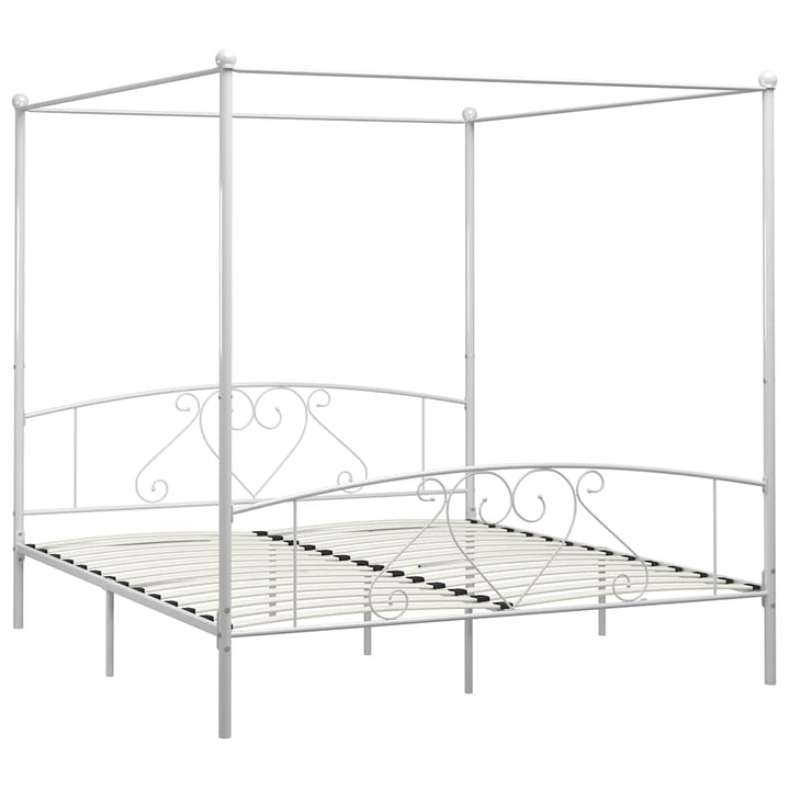sengestel til himmelseng 180 x 200 cm metal hvid