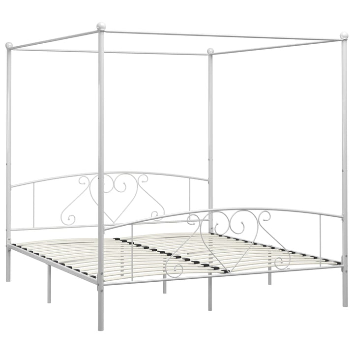 sengestel til himmelseng 200 x 200 cm metal hvid