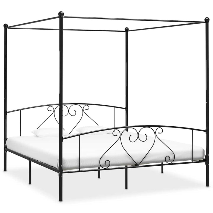 sengestel til himmelseng 200 x 200 cm metal sort