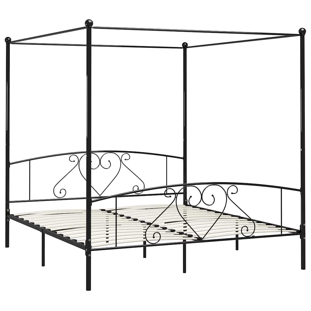sengestel til himmelseng 200 x 200 cm metal sort
