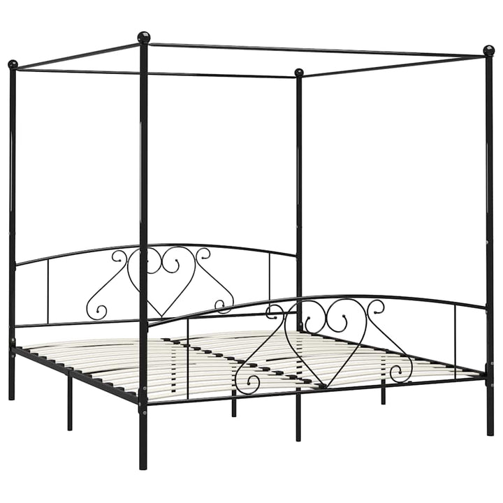 sengestel til himmelseng 200 x 200 cm metal sort