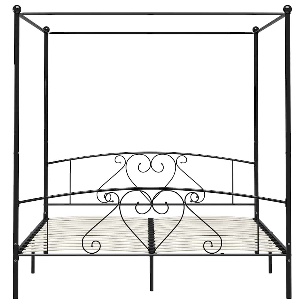 sengestel til himmelseng 200 x 200 cm metal sort