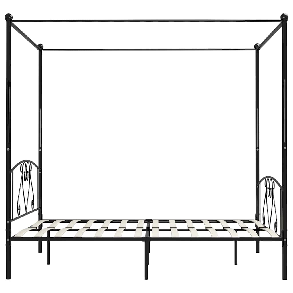 sengestel til himmelseng 200 x 200 cm metal sort