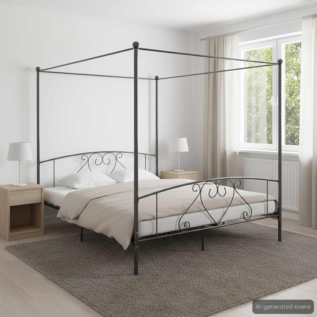 sengestel til himmelseng 180 x 200 cm metal grå