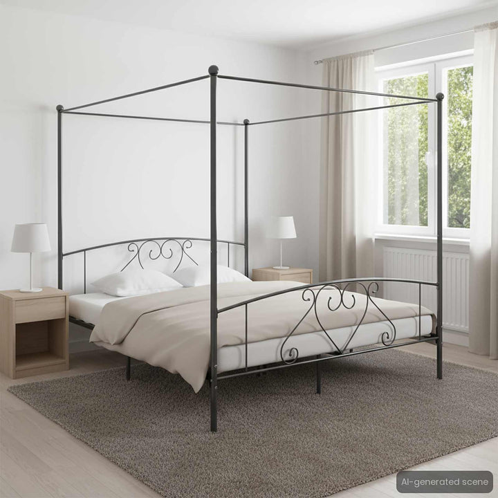 sengestel til himmelseng 180 x 200 cm metal grå