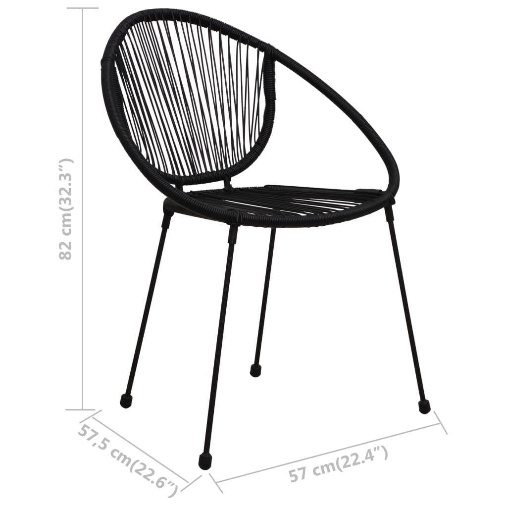 havestole 2 stk. polyrattan sort