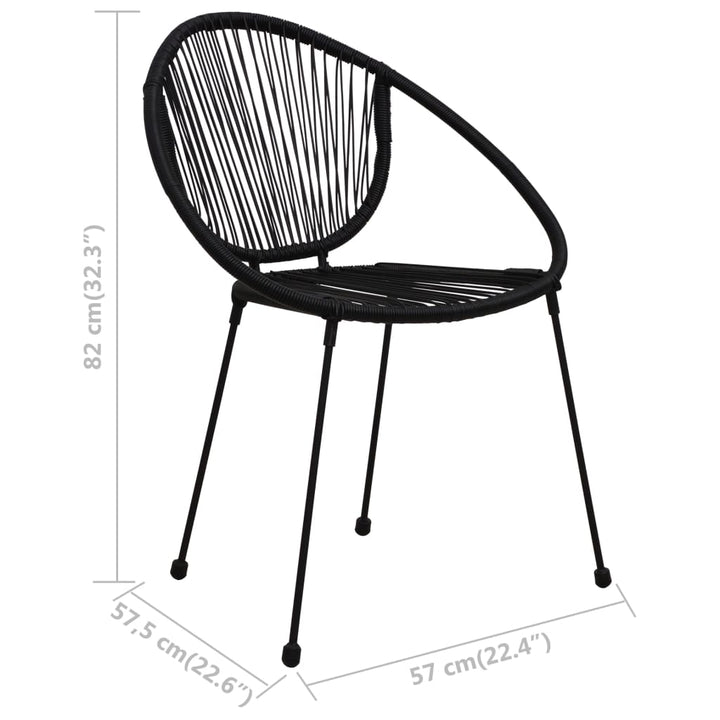 havestole 2 stk. polyrattan sort