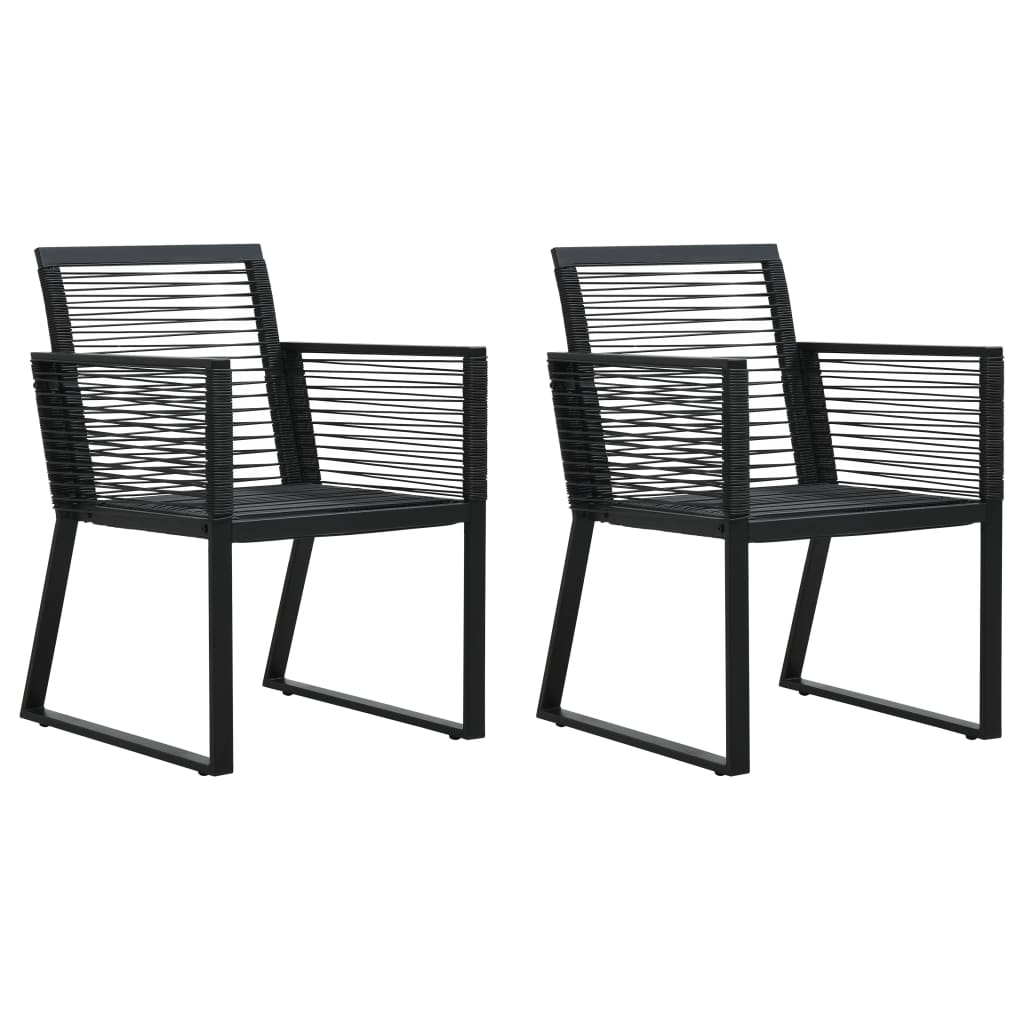 havestole 2 stk. PVC-rattan sort