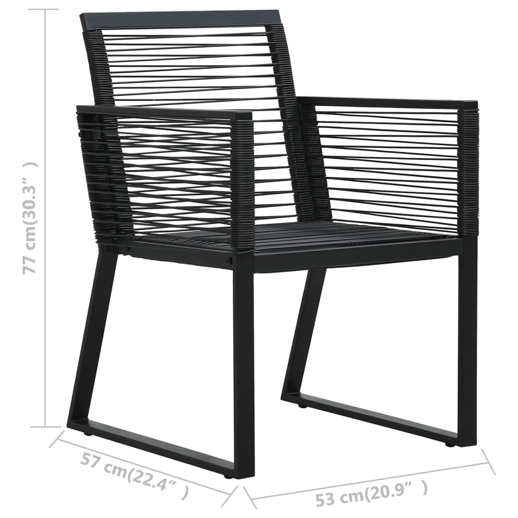 havestole 2 stk. PVC-rattan sort