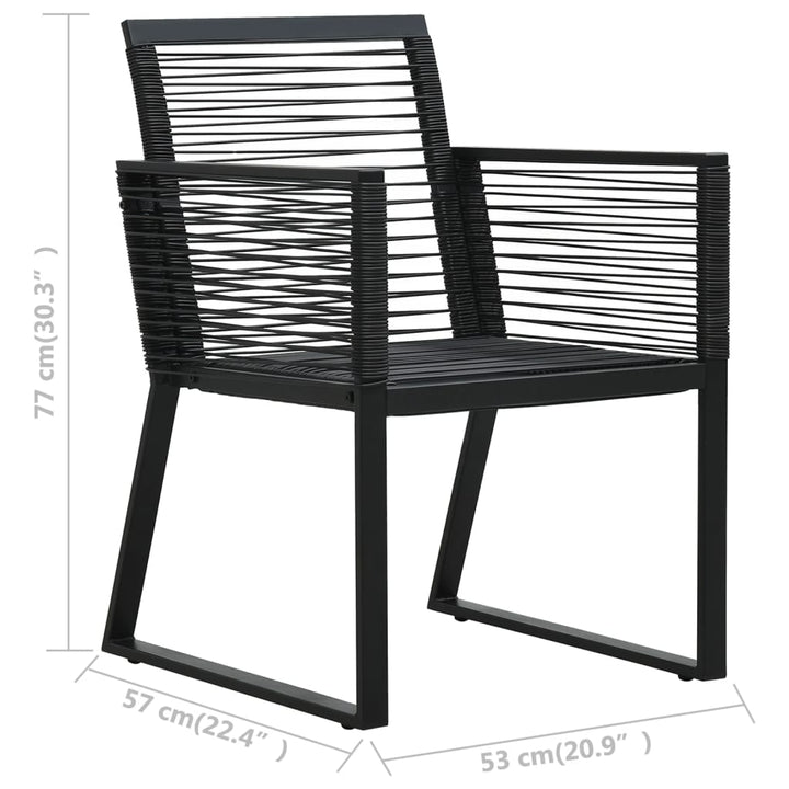 havestole 2 stk. PVC-rattan sort
