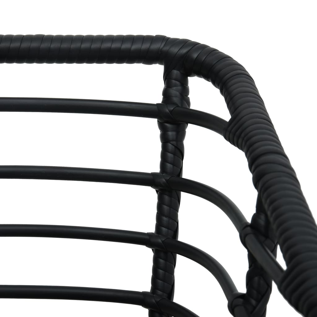 havestole med hynder 2 stk. polyrattan sort