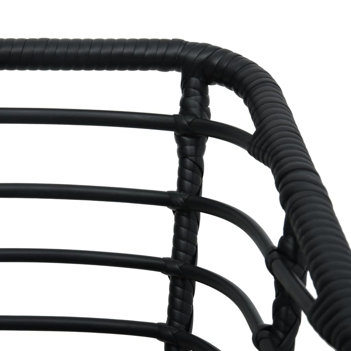 havestole med hynder 2 stk. polyrattan sort