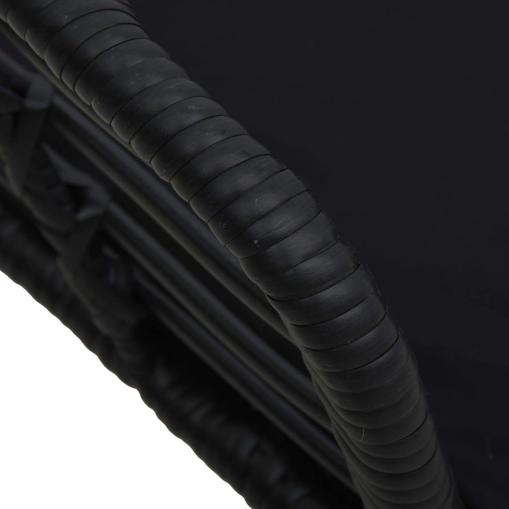havestole med hynder 2 stk. polyrattan sort