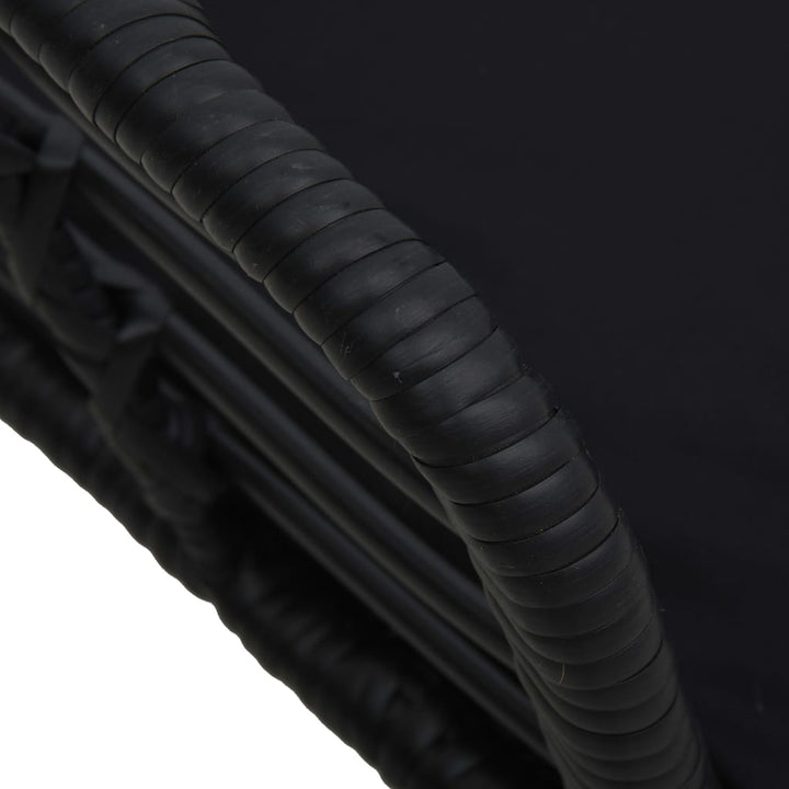 havestole med hynder 2 stk. polyrattan sort