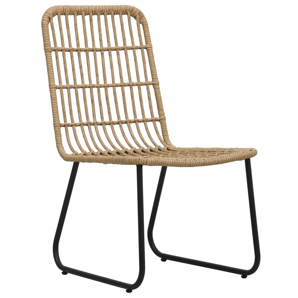 havestole 2 stk. polyrattan egetræsfarve