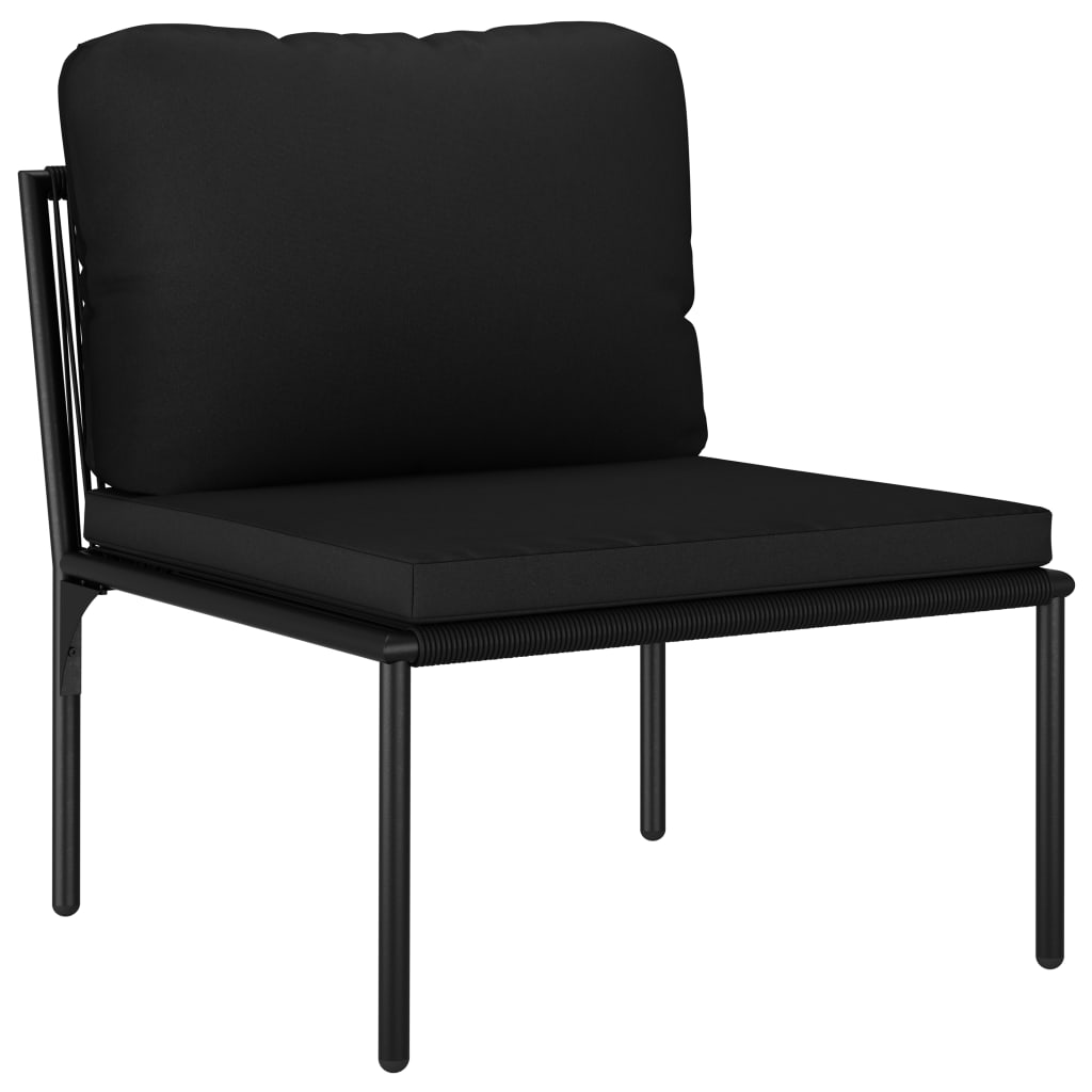 haveloungesæt 5 dele med hynder PVC sort