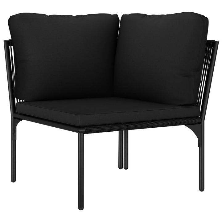 haveloungesæt 3 dele med hynder PVC sort