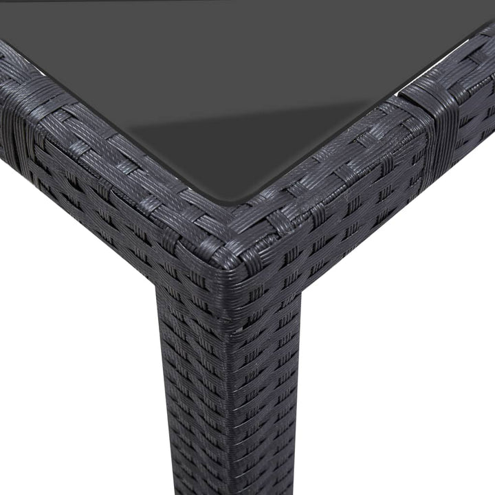 udendørs spisebordssæt 9 dele polyrattan sort