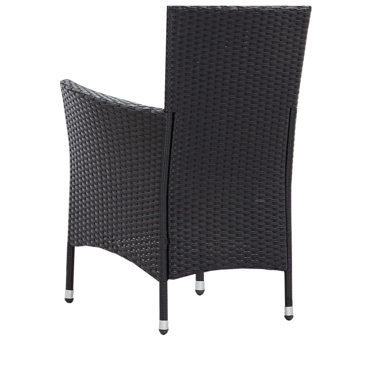 udendørs spisebordssæt 5 dele polyrattan sort