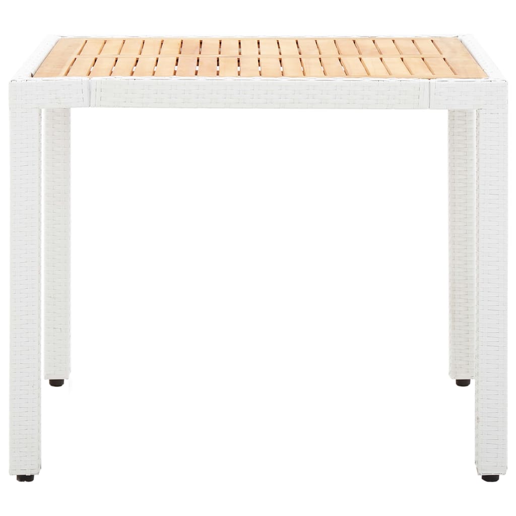 udendørs spisebordssæt 5 dele polyrattan hvid