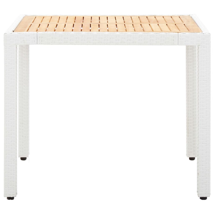 udendørs spisebordssæt 5 dele polyrattan hvid
