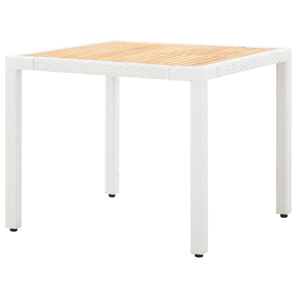 udendørs spisebordssæt 5 dele polyrattan hvid