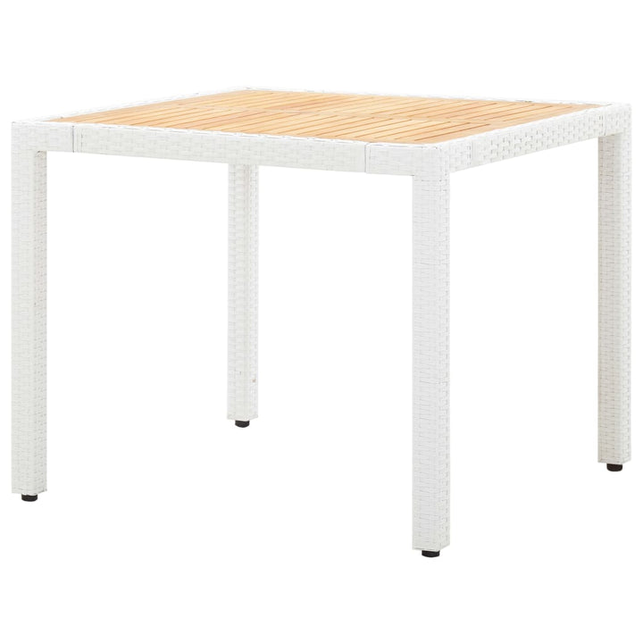 udendørs spisebordssæt 5 dele polyrattan hvid