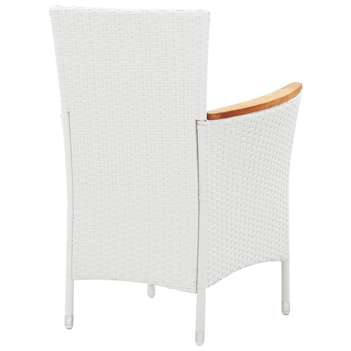 udendørs spisebordssæt 5 dele polyrattan hvid