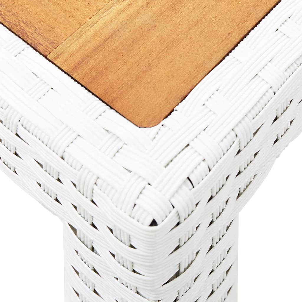 udendørs spisebordssæt 5 dele polyrattan hvid