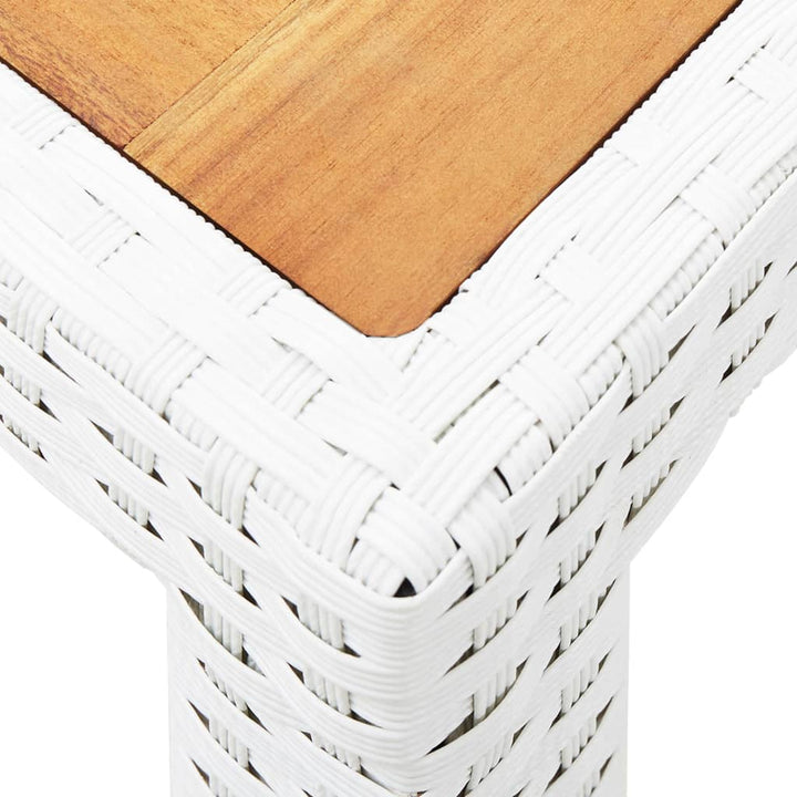 udendørs spisebordssæt 5 dele polyrattan hvid