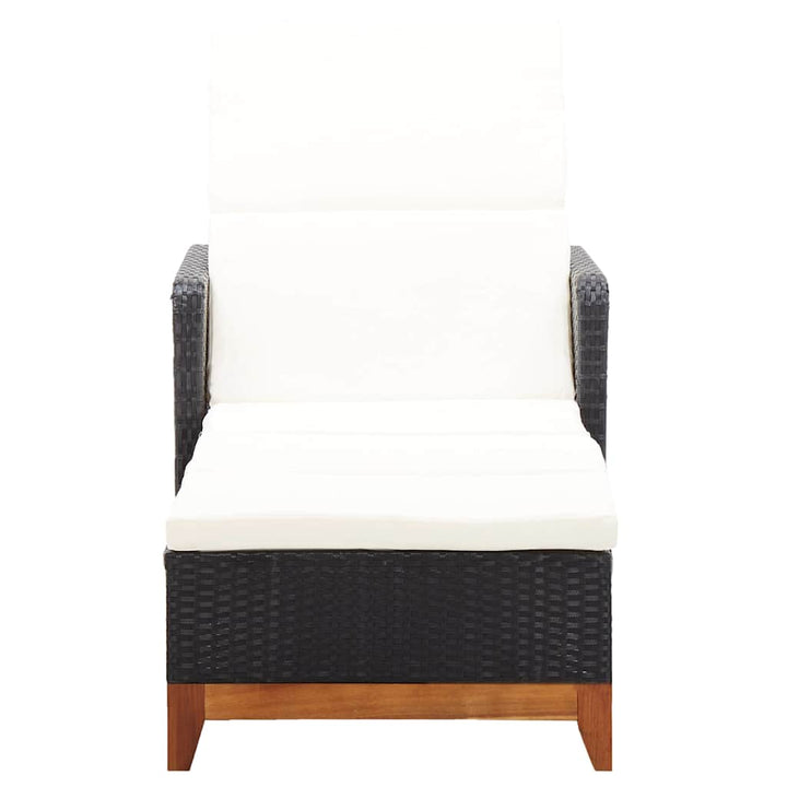 liggestol polyrattan og massivt akacietræ sort