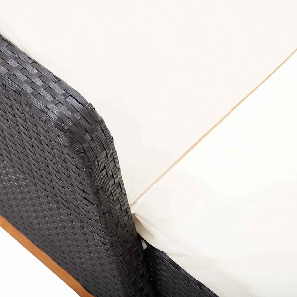 liggestol polyrattan og massivt akacietræ sort