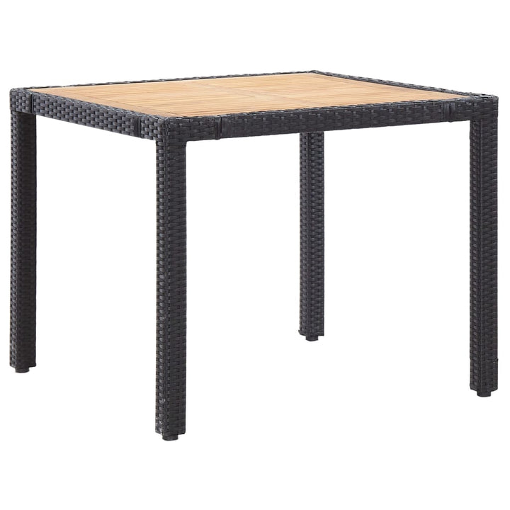 udendørs spisebordssæt 5 dele med hynder polyrattan sort