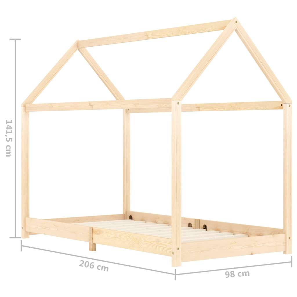 sengestel til børneseng 90 x 200 cm massivt fyrretræ