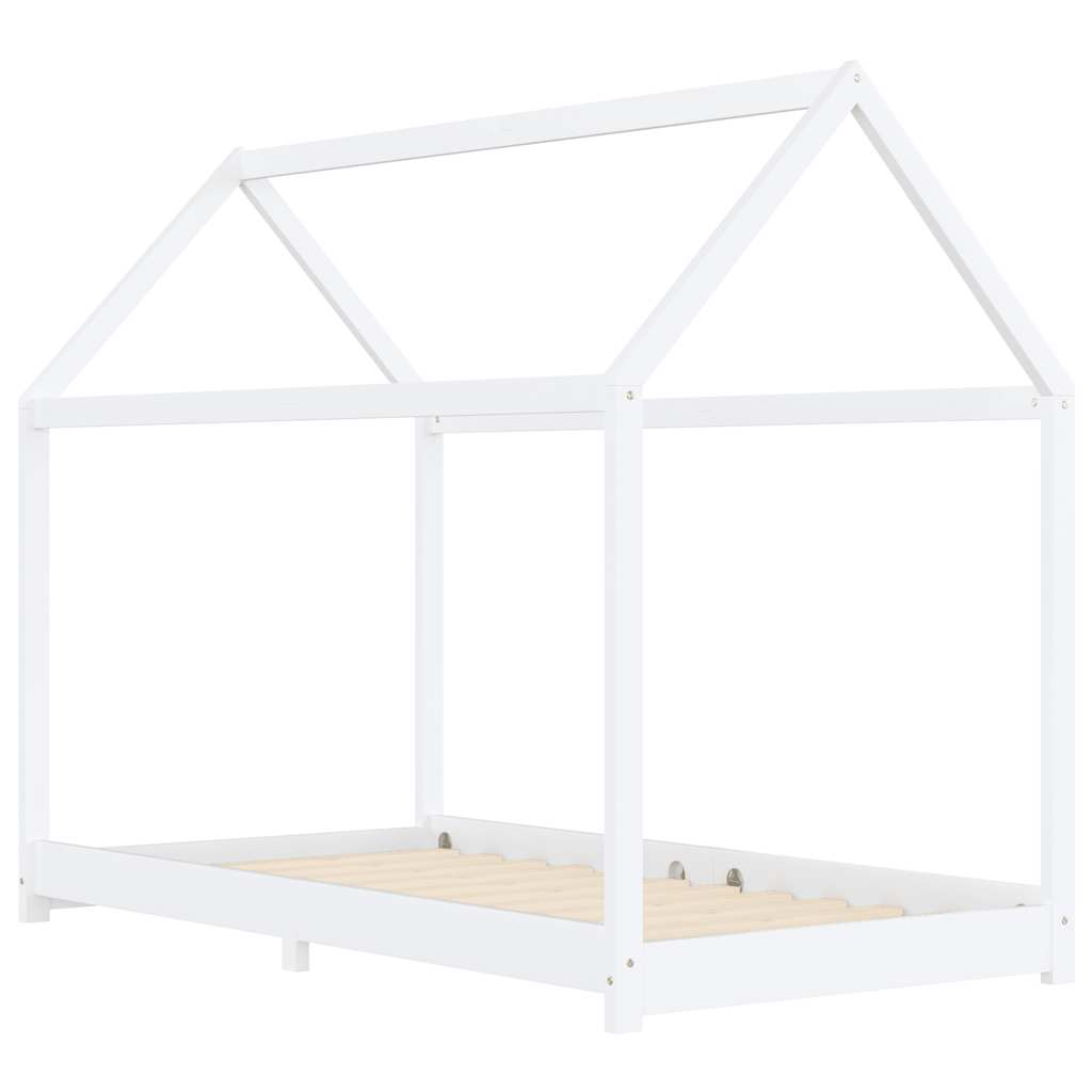 sengestel til børneseng 90 x 200 cm massivt fyrretræ hvid