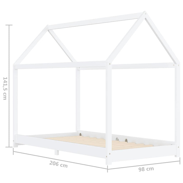 sengestel til børneseng 90 x 200 cm massivt fyrretræ hvid
